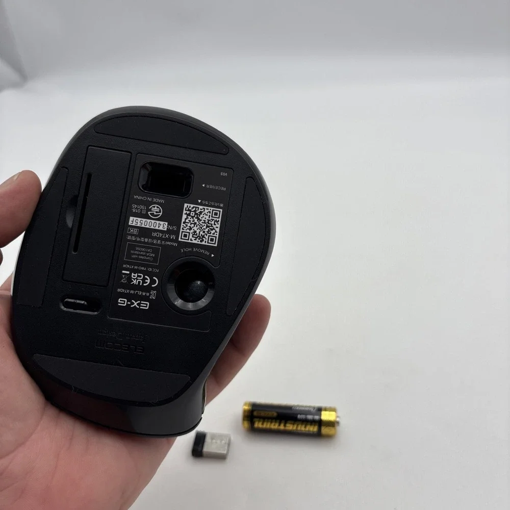 ELECOM EX-G Left-Hand Wireless Trackball Mouse Black M-XT4DRBK w/ USB Receiver